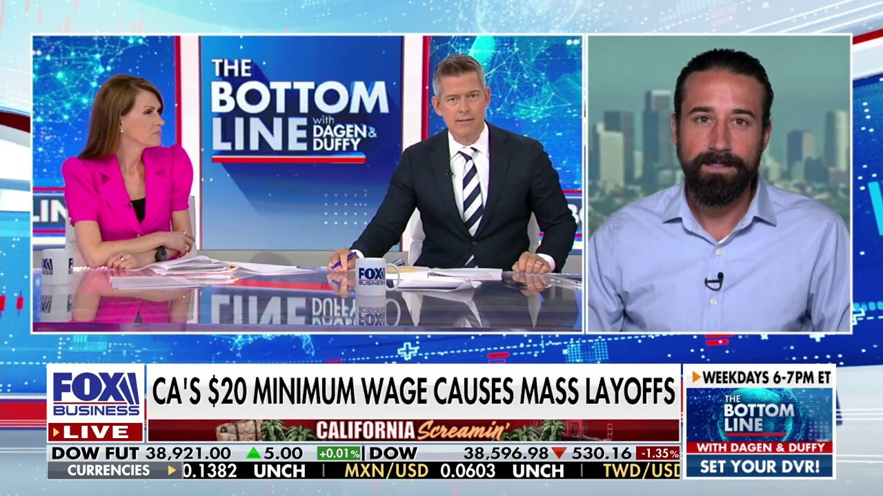 Chef Andrew Gruel discusses how California's minimum wage hike is resulting in layoffs on ‘The Bottom Line.’