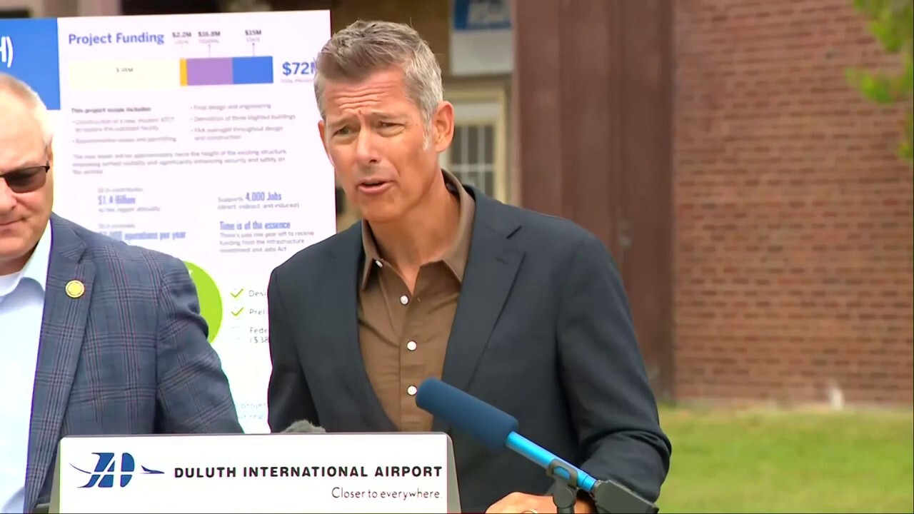 U.S. Transportation Secretary Sean Duffy toured a Minnesota air traffic control tower Saturday at Duluth International Airport, pledging upgrades funded by the ‘One Big Beautiful Bill Act.' (Credit: WCCO)