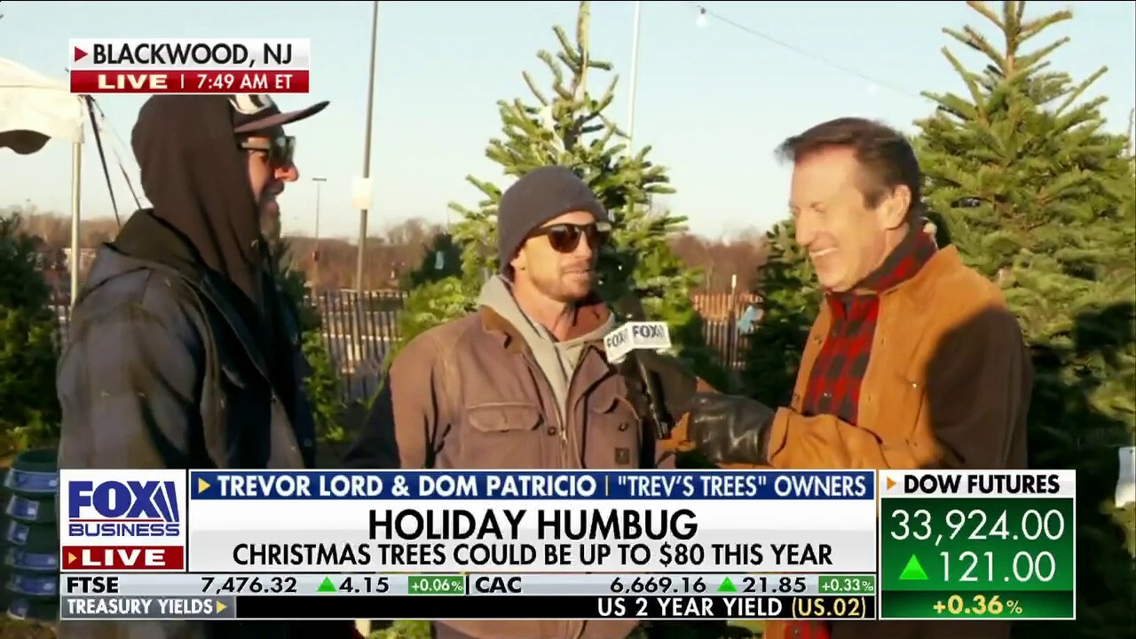 FOX Business' Jeff Flock speaks with "Trev's Trees" owners Trevor Lord and Dom Patricio on the impact of inflation on the cost of Christmas trees.
