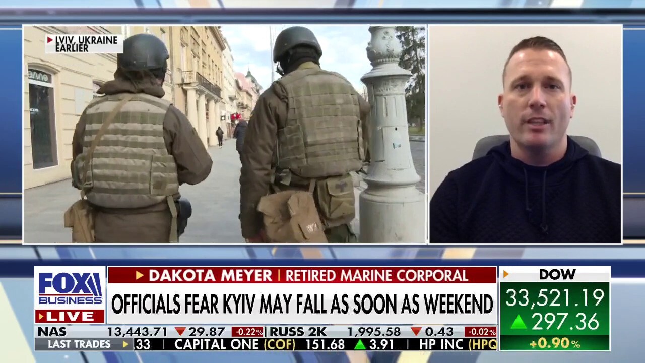 Medal of Honor recipient Ret. Marine Cpl. Dakota Meyer argues giving Ukrainian civilians weapons is a 'great strategy.'