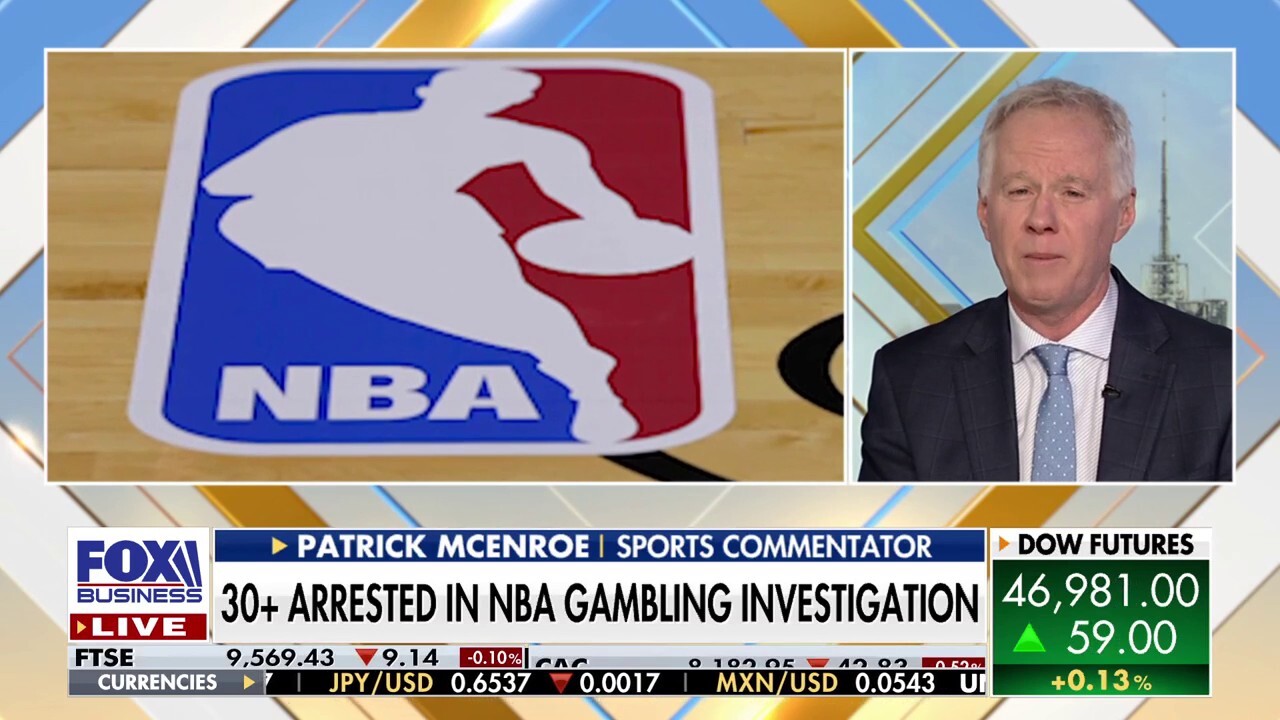 Sports commentator Patrick McEnroe discusses the arrests of over 30 individuals, including Chauncey Billups and Damon Jones, in a sprawling gambling operation tied to rigged poker games and mafia families.