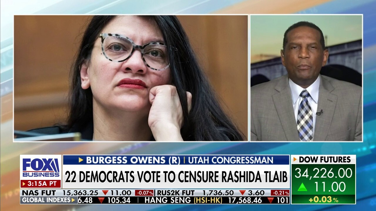 Rep. Burgess Owens, R-Utah, discusses the House's vote to censure Democratic Rep. Rashida Tlaib over her anti-Israel comments, the White House's handling of antisemitism and Biden losing support among Black voters.
