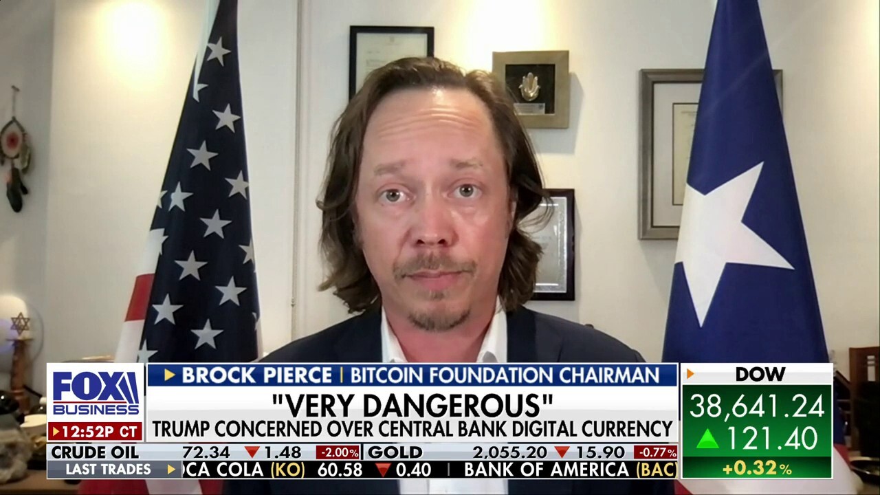Bitcoin Foundation Chairman Brock Pierce discusses Bitcoin's performance following an ETF selloff and former President Trump's concern over digital currencies.