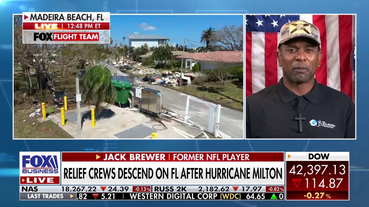 Jack Brewer Foundation CEO and former NFL player Jack Brewer discusses the impact of Hurricane Milton and his foundation's efforts to provide aid to communities affected by the storm.