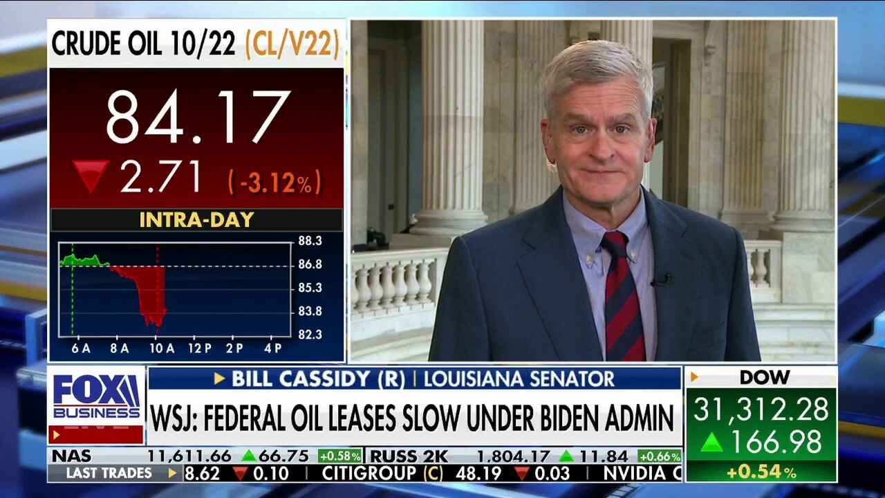 Sen. Bill Cassidy, R-La., weighs in on reports that federal oil leases have been slowing down immensely under the Biden administration on ‘Varney & Co.’