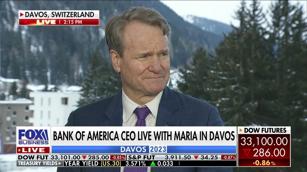 Bank of America Chairman and CEO Brian Moynihan discusses industry layoffs, Federal Reserve trajectory and investing in innovation from the World Economic Forum.