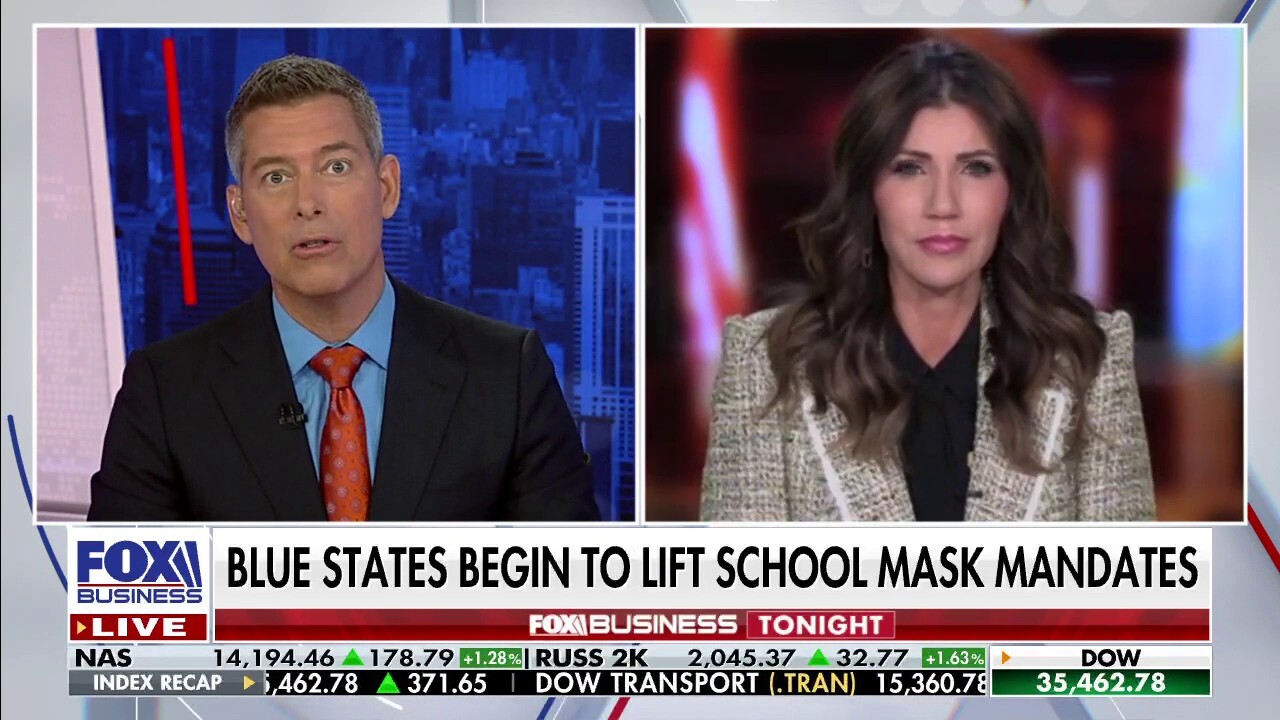 South Dakota Gov. Kristi Noem discusses mask mandates for children and her new bill to end CRT in South Dakota’s curriculums on ‘Fox Business Tonight.’