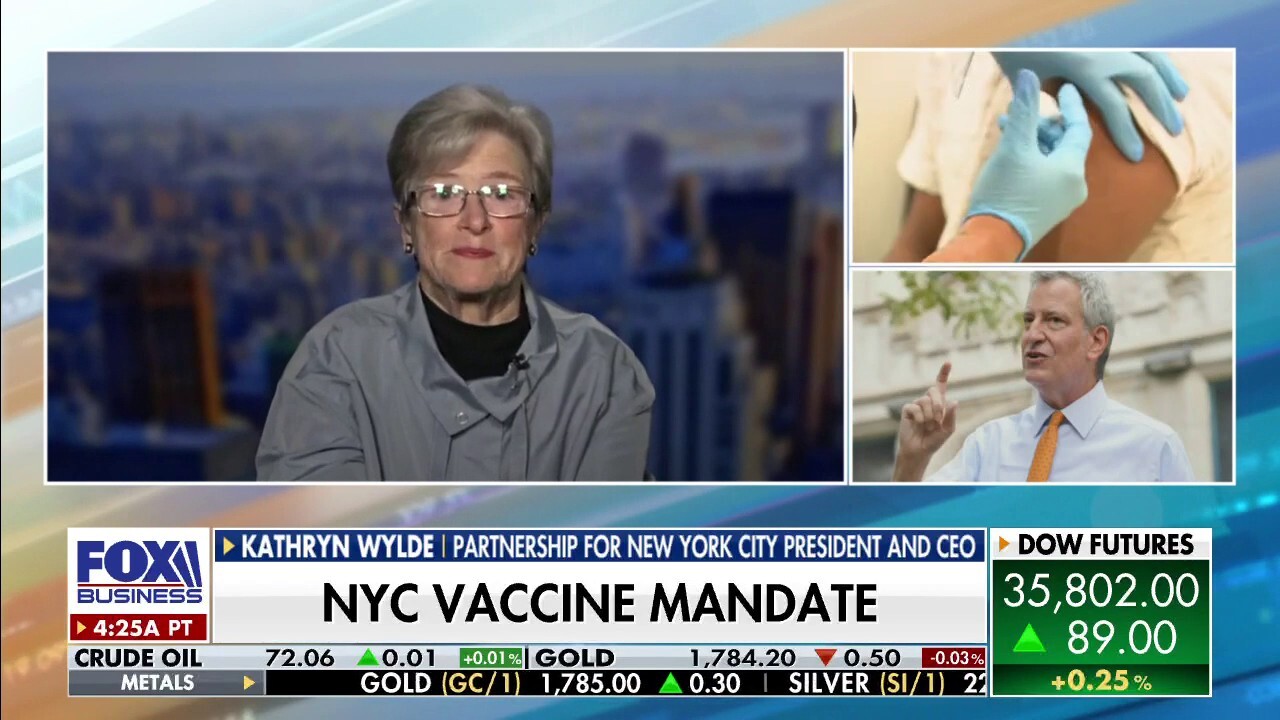 Partnership for New York City President and CEO Kathryn Wylde says the private sector COVID vaccine mandate will prevent people’s return to work and limit consumer traffic.