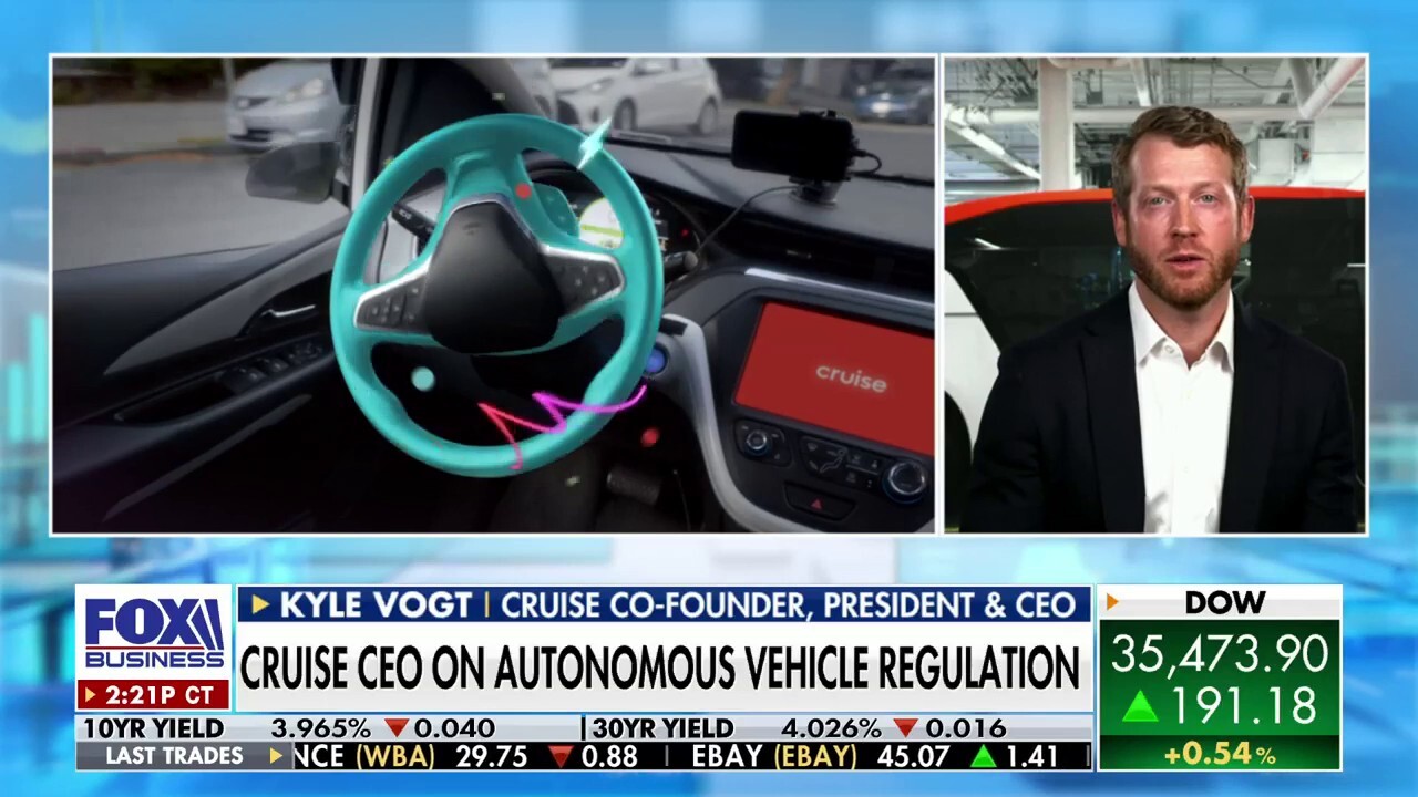 Cruise CEO and co-founder Kyle Vogt discusses the regulatory challenges facing autonomous vehicles as the self-driving car company rolls out robotaxis in San Francisco on The Claman Countdown.
