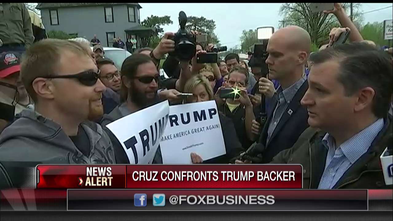 Ted Cruz confronts Trump supporter