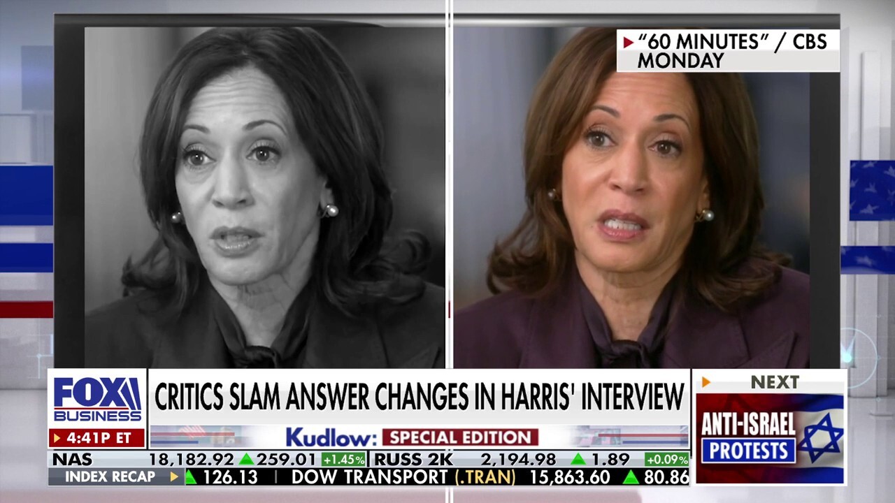 Columnist Liz Peek and the National Review's Caroline Downey react to claims that CBS edited Vice President Kamala Harris' answers in the interview on 'Kudlow.'