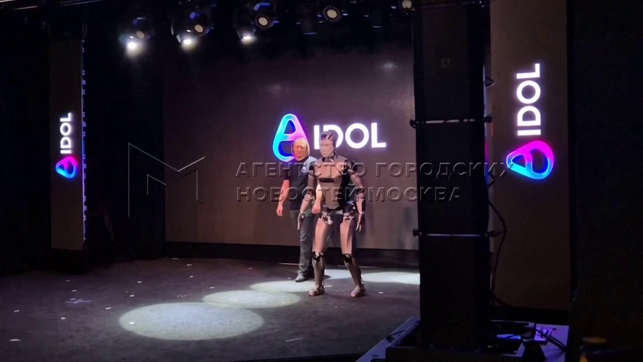 Video shows Russia's first AI robot tripping and falling during Moscow unveiling. (Credit: Moscow News Agency via AP)