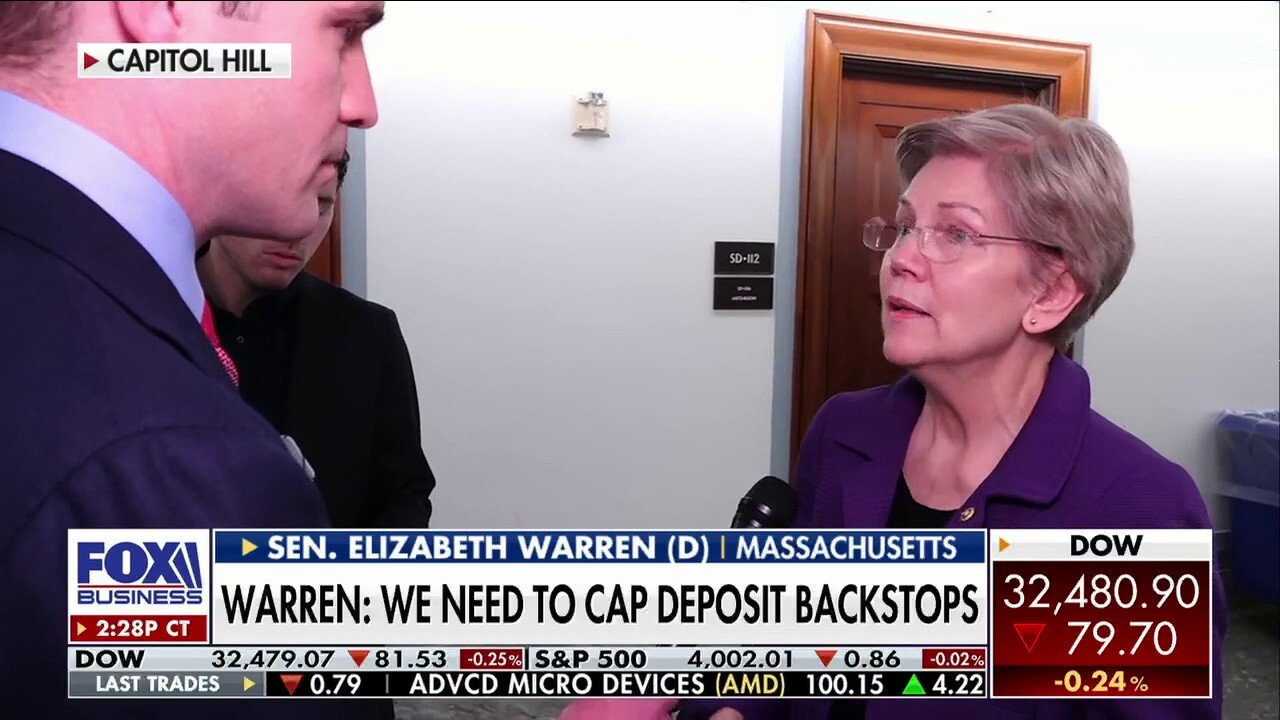 FOX Business Grady Trimble speaks to Senate Finance Committee member Sen. Elizabeth Warren about backstopping deposits if more banks fail on The Claman Countdown.