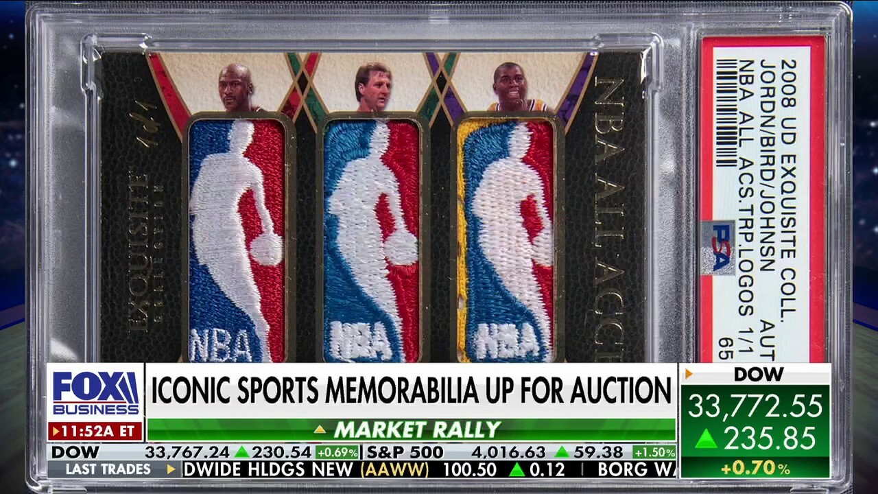 Iconic Michael Jordan, Larry Bird, Magic Johnson card on auction block