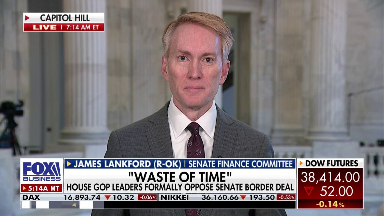 Sen. James Lankford, R-Okla., reacts to the Senate’s controversial border security package arguing that the deal is not about letting 5,000 people into the country every day. 