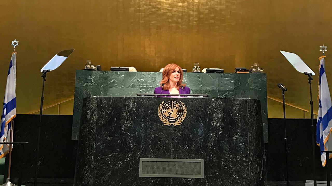 Liz Claman emcees UN summit on combating anti-Israel boycott movement