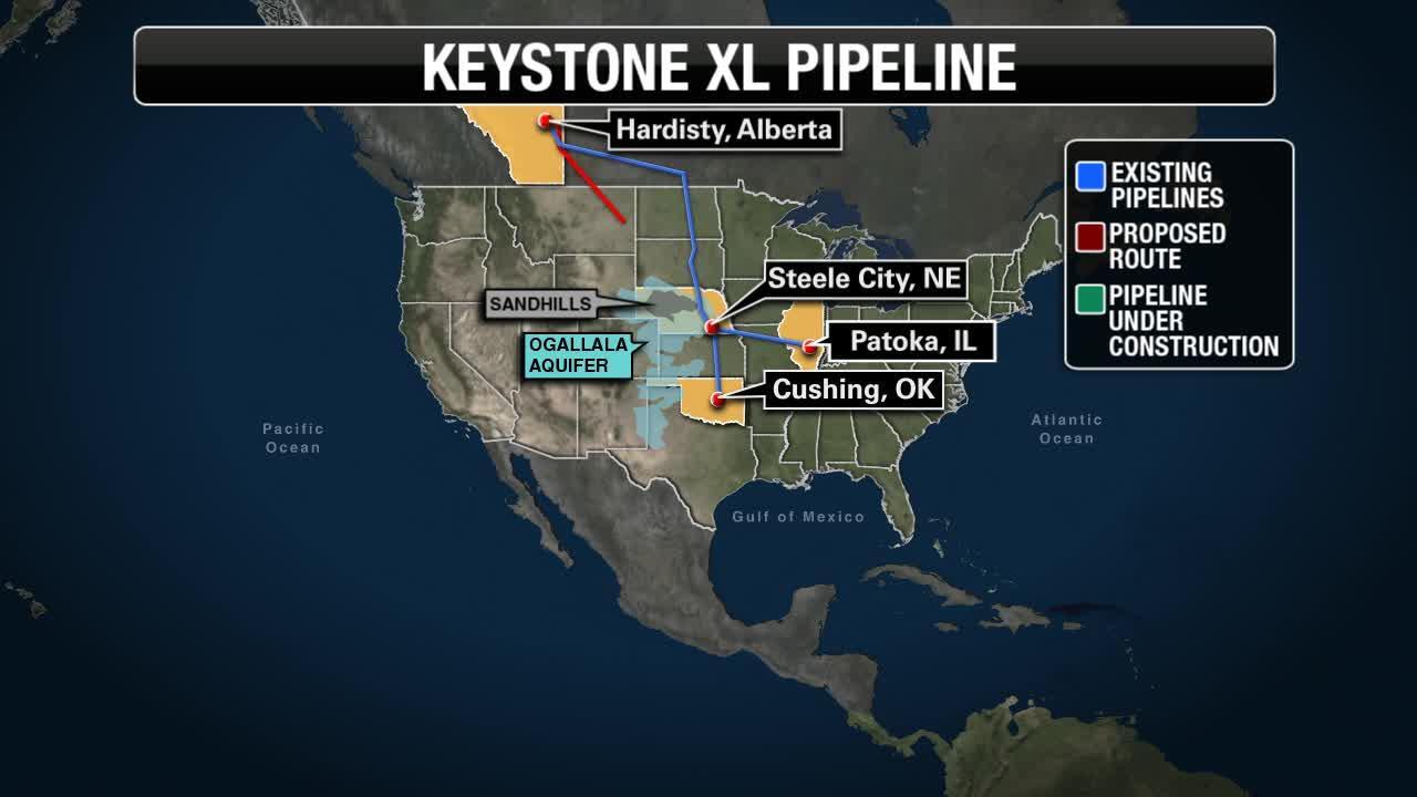  Keystone pipeline mapped out