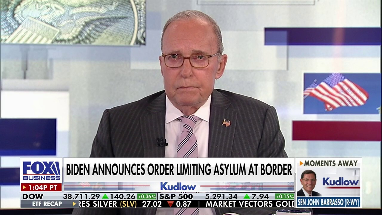 FOX Business host Larry Kudlow shreds President Biden's immigration policies as migrants pour across the southern border on 'Kudlow.'