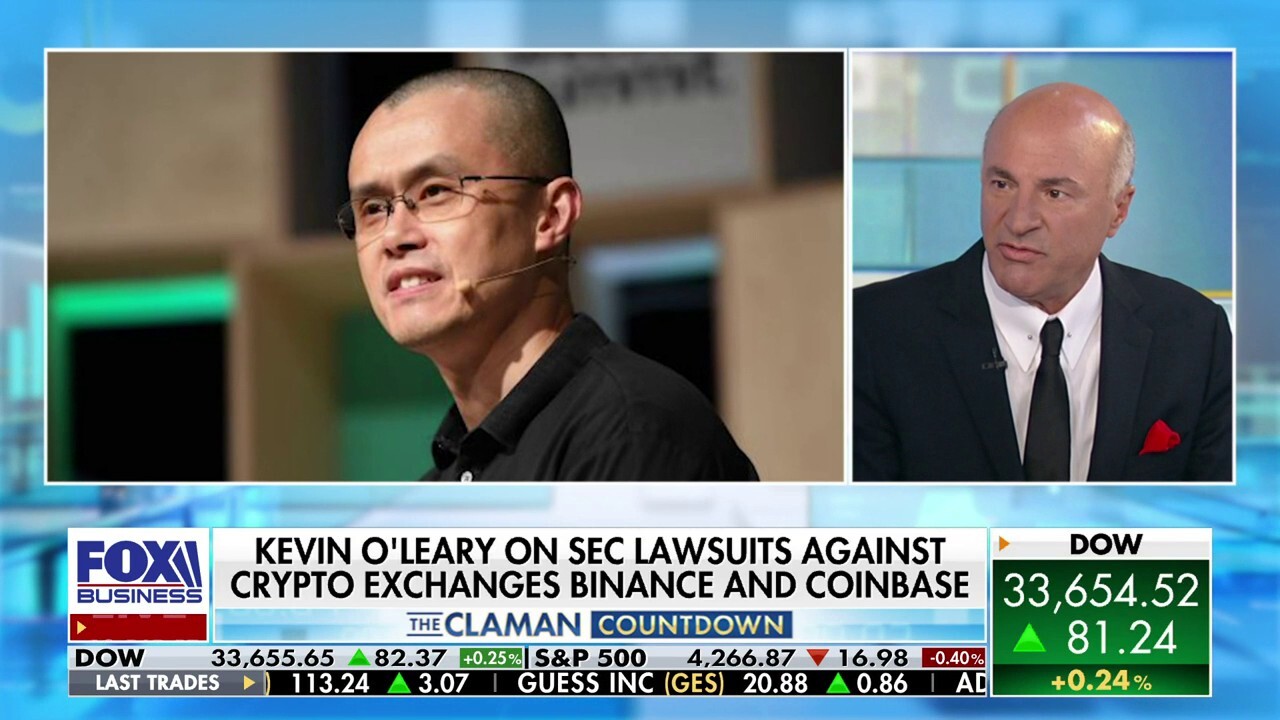 O'Leary Ventures Chairman Kevin O'Leary discusses his plans to build an oil refinery and reacts to the SEC's lawsuits against crypto exchanges Binance and Coinbase on 'The Claman Countdown.'
