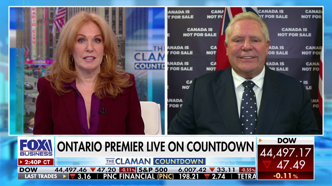 Ontario Premier Doug Ford says he hopes 'calmer heads prevail' in the tariff debate on 'The Claman Countdown.'