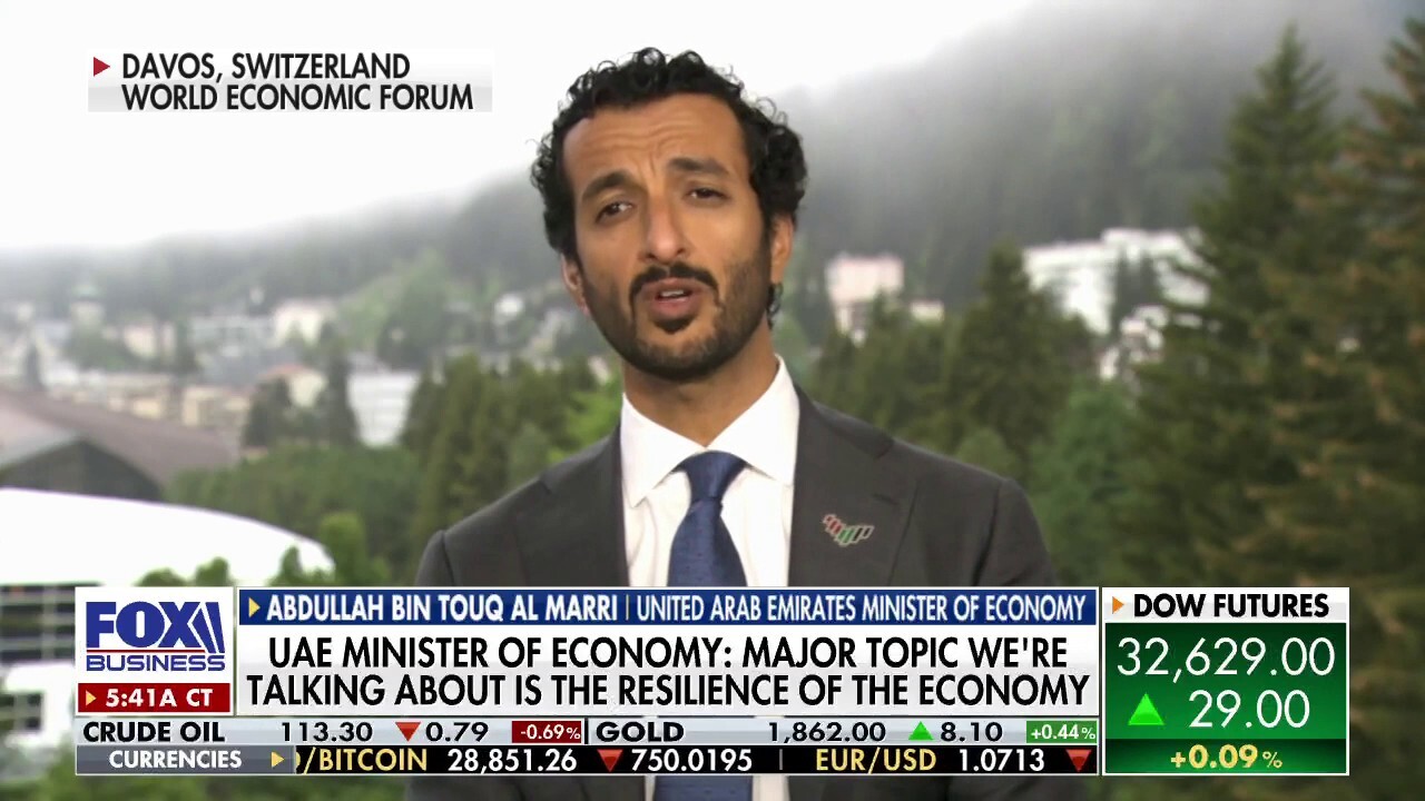 United Arab Emirates Minister of Economy H.E. Abdullah bin Touq Al Marri says leaders at the World Economic Forum in Davos were focused on solutions to "take more hits," like with the pandemic, inflation and possible recession.