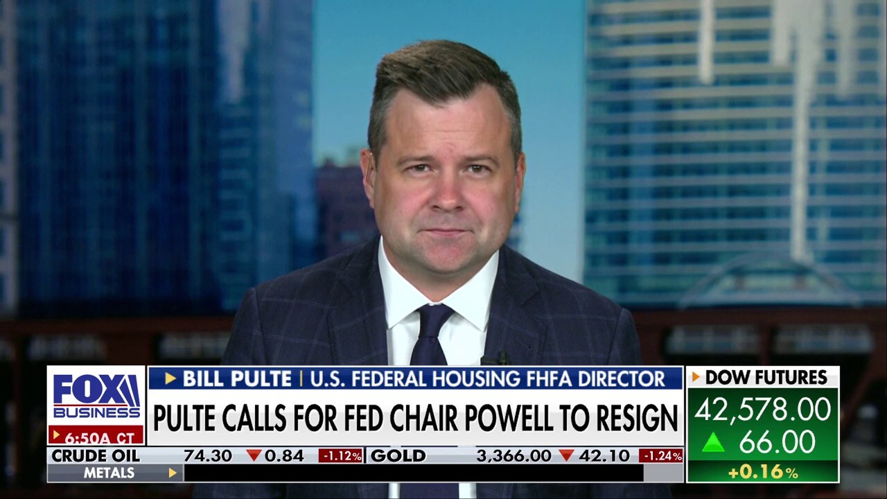 Federal Housing Finance Agency Director Bill Pulte calls for Jerome Powell to resign, reacts to Fannie Mae and Freddie Mac potentially going public and weighs in on investigations into N.Y. AG's Letitia James' real estate dealings.