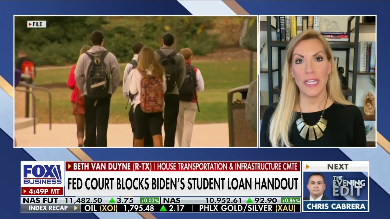 Texas Rep. Beth Van Duyne discusses GOP members attempting to block President Biden's student loan plan on 'The Evening Edit.'