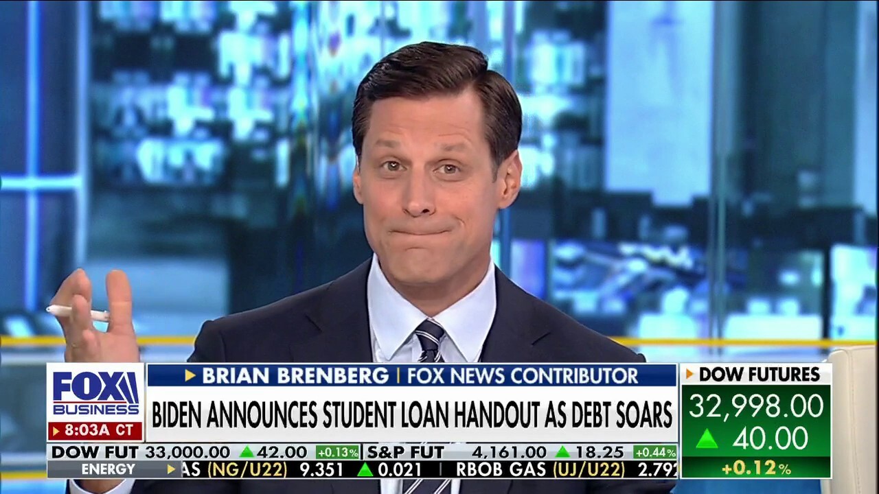 Fox News contributor and The King’s College economics professor Brian Brenberg argues student loan debt cancellations will ‘backfire’ on Biden.