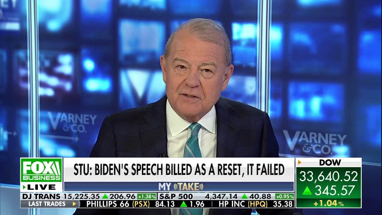 FOX Business host Stuart Varney argues Biden is 'not changing course' despite having a 'terrible first year.'