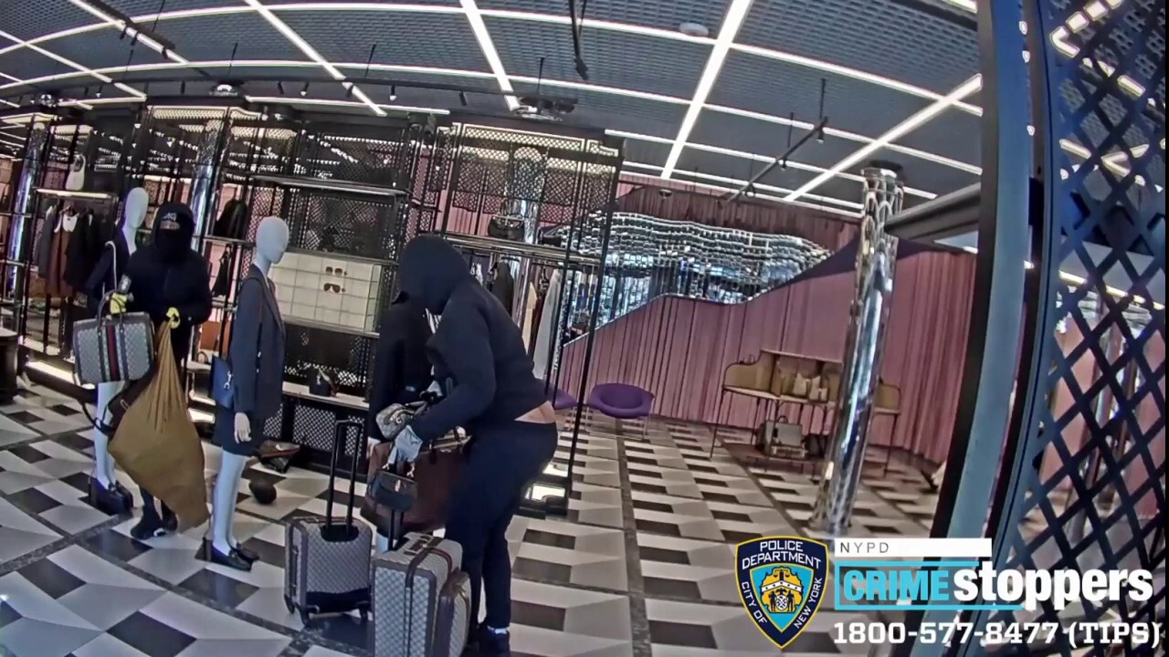 The NYPD is searching for two men and woman who stole $51K worth of merchandise from the Gucci store in New York City's Meatpacking District. (CREDIT: NYPD)