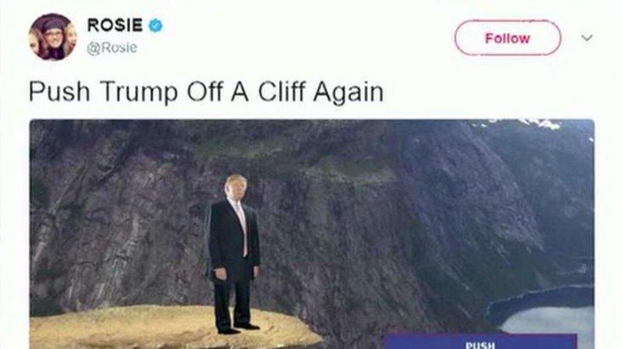 Rosie O'Donnell tweets about 'Push Trump off a cliff'