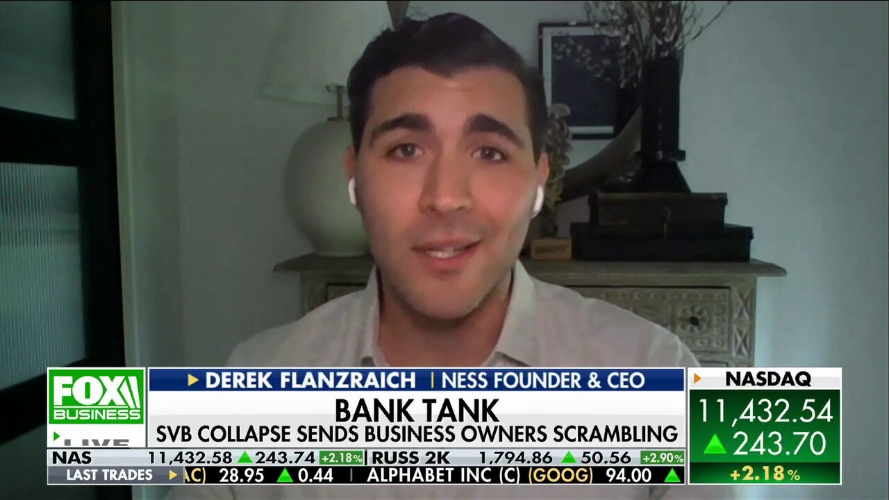 Ness founder and CEO Derek Flanzraich explains how the sudden collapse of one of Silicon Valley's top lenders is impacting his small business on 'Cavuto: Coast to Coast.'