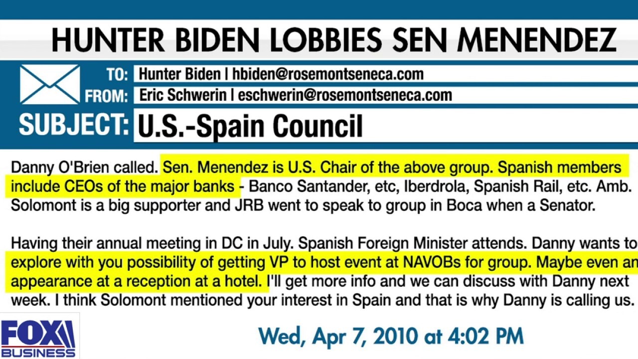 Jason Smith: 'Disturbing' emails show link between Menendez and Hunter Biden