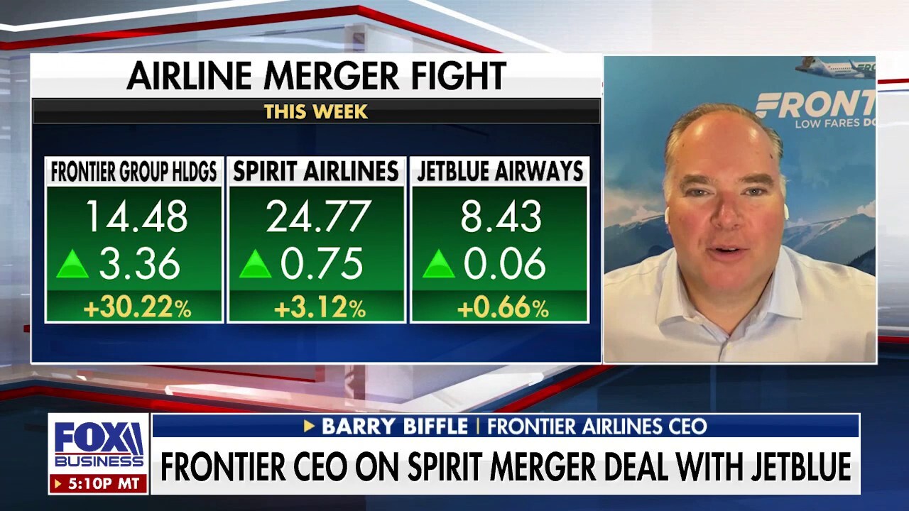 Frontier CEO Barry Biffle joined 'Maria Bartiromo’s Wall Street' to discuss the nearly $4 billion merger between Spirit Airlines and JetBlue, after talks between Frontier and Spirit fell through.   