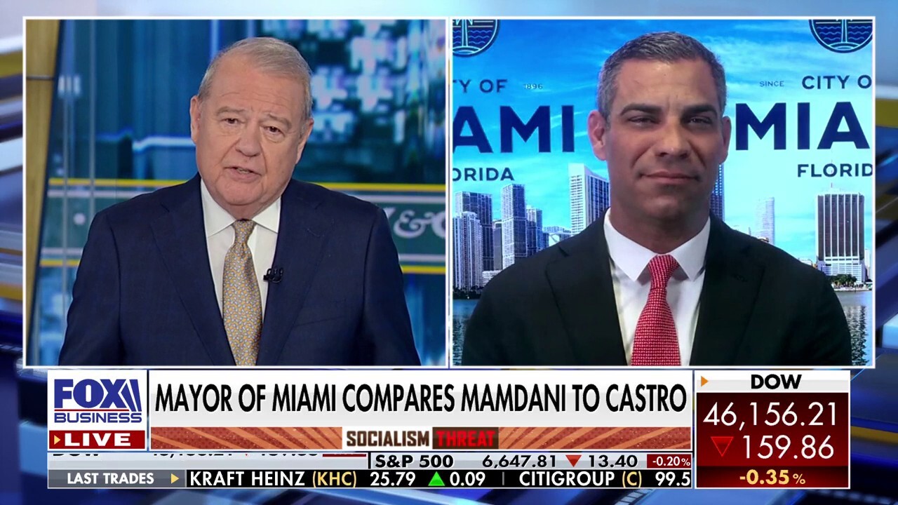 Mayor of Miami Francis Suarez draws comparisons between Fidel Castro and Zohran Mamdani's policies, President Donald Trump's plan to build the presidential library in Miami and the city's suburbs being hit by a migrant exodus.