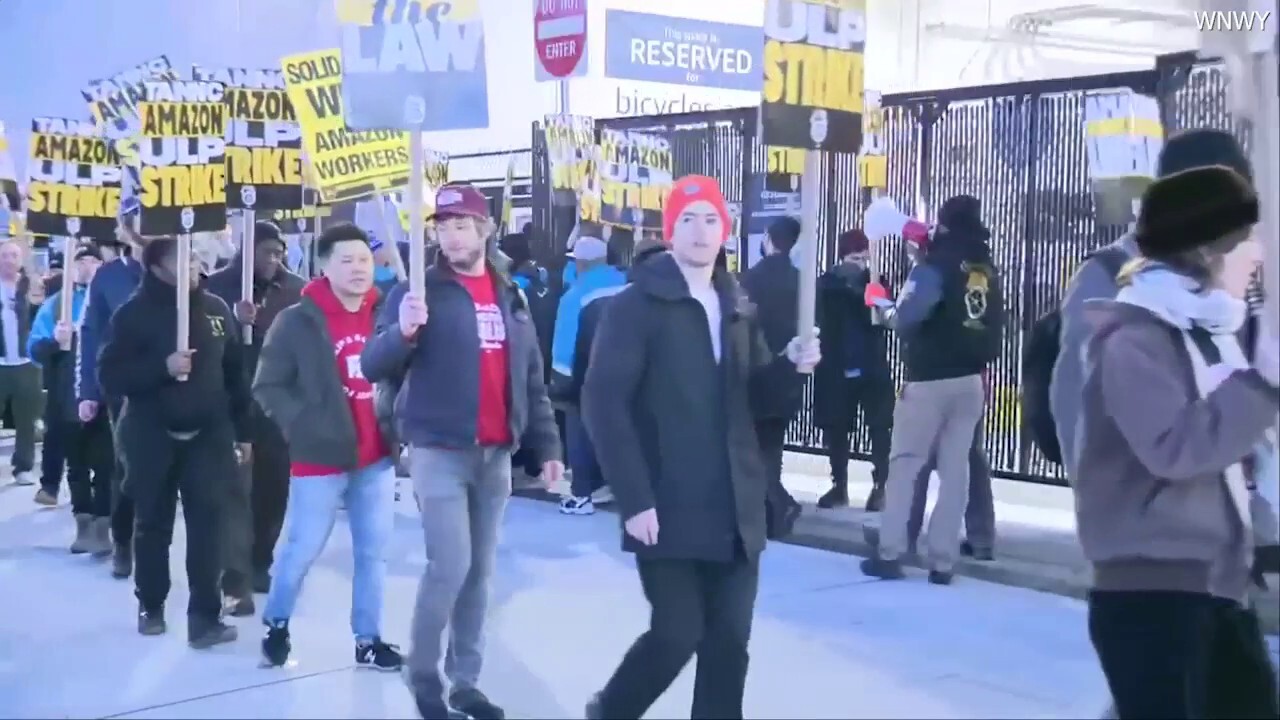 Amazon workers in New York City are among those in cities across the U.S. organized under the Teamsters union who went on strike Thursday. (WNWY)