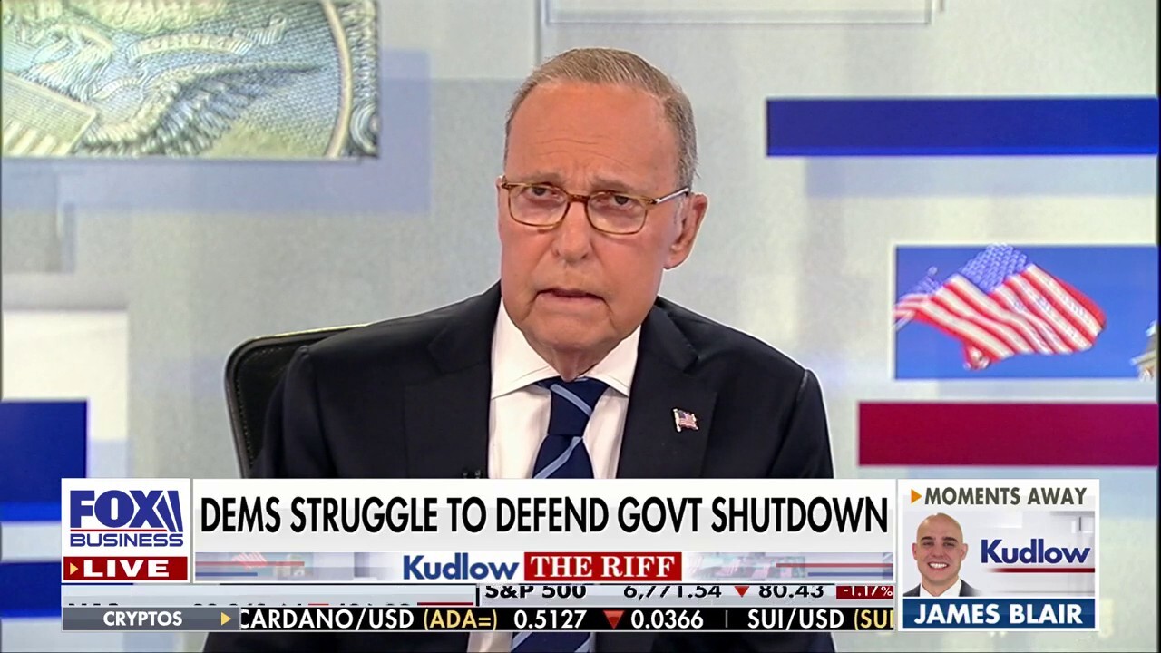 FOX Business host Larry Kudlow calls out Democrats over the government shutdown on 'Kudlow.'