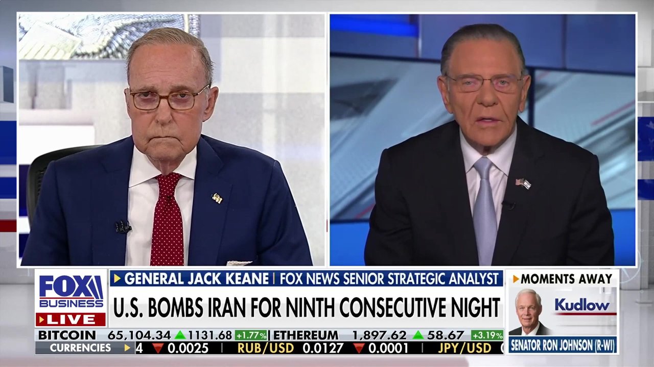 Fox News senior strategic analyst Ret. Gen. Jack Keane assesses escalation of the U.S.-Iran conflict, emphasizing the strategic importance of the Strait of Hormuz, on ‘Kudlow.’