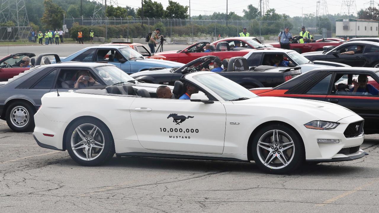 The 10 millionth Ford Mustang drives off the assembly line