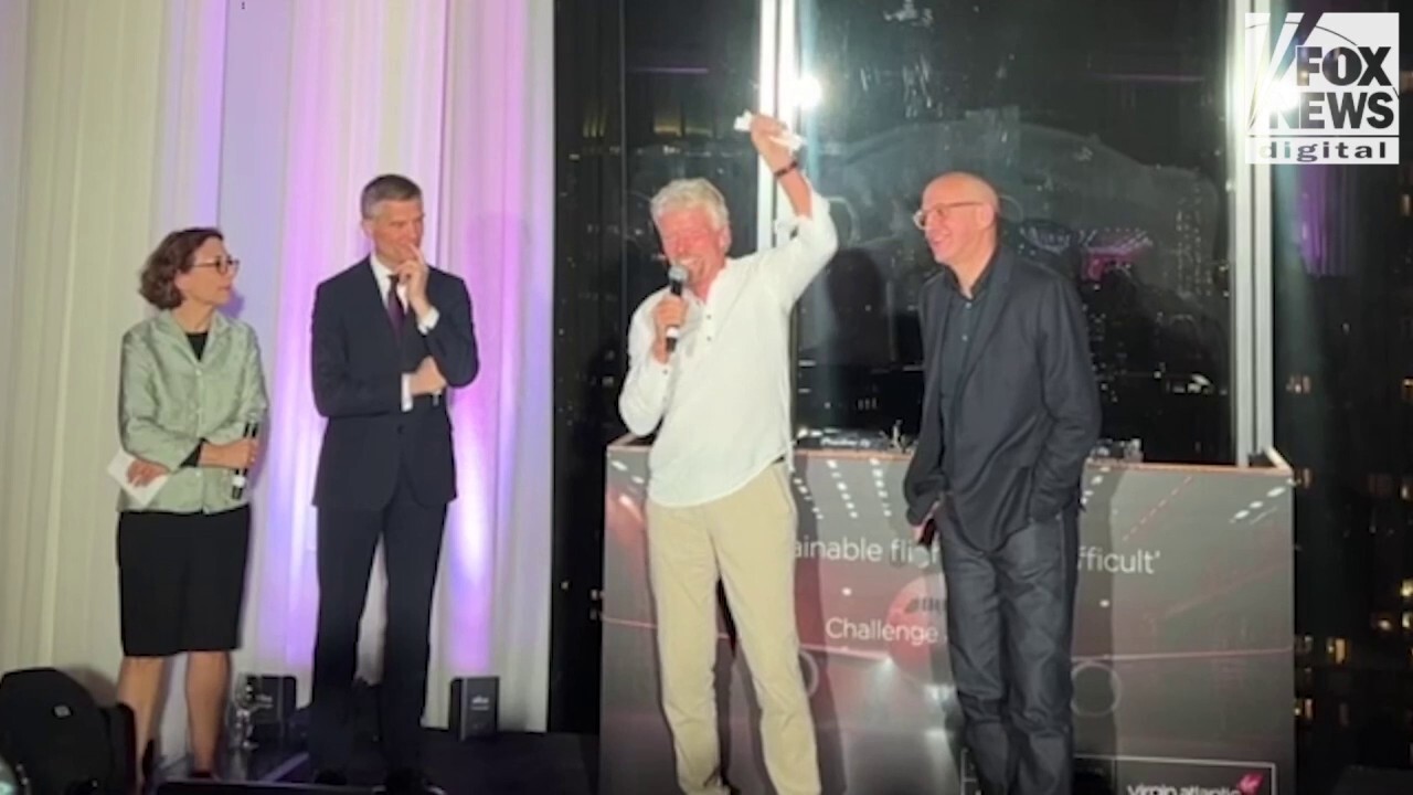 Virgin Group founder Richard Branson announces Tuesday evening that Virgin Atlantic made history with the first transatlantic flight on 100% sustainable aviation fuel.