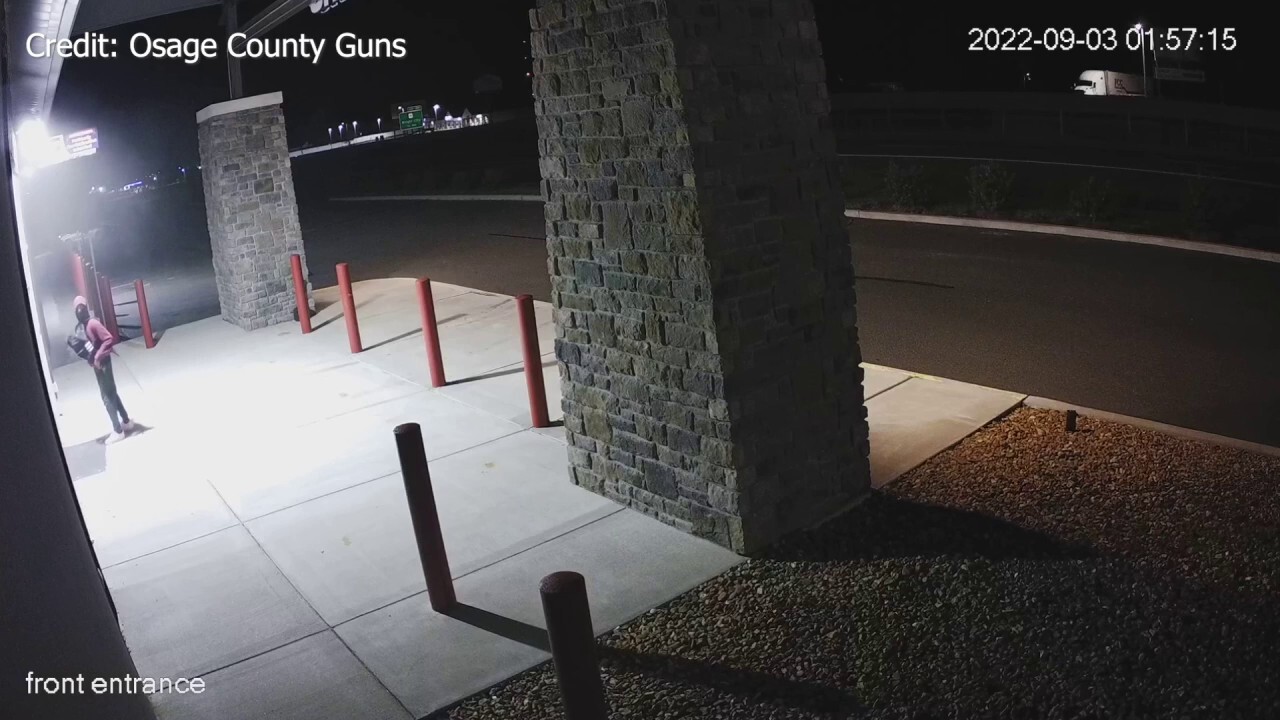 Surveillance video from Osage County Guns in Wright City shows a group of teens battering their way into the store with a stolen car before stealing thousands of dollars worth of handguns, according to the store's general manager.