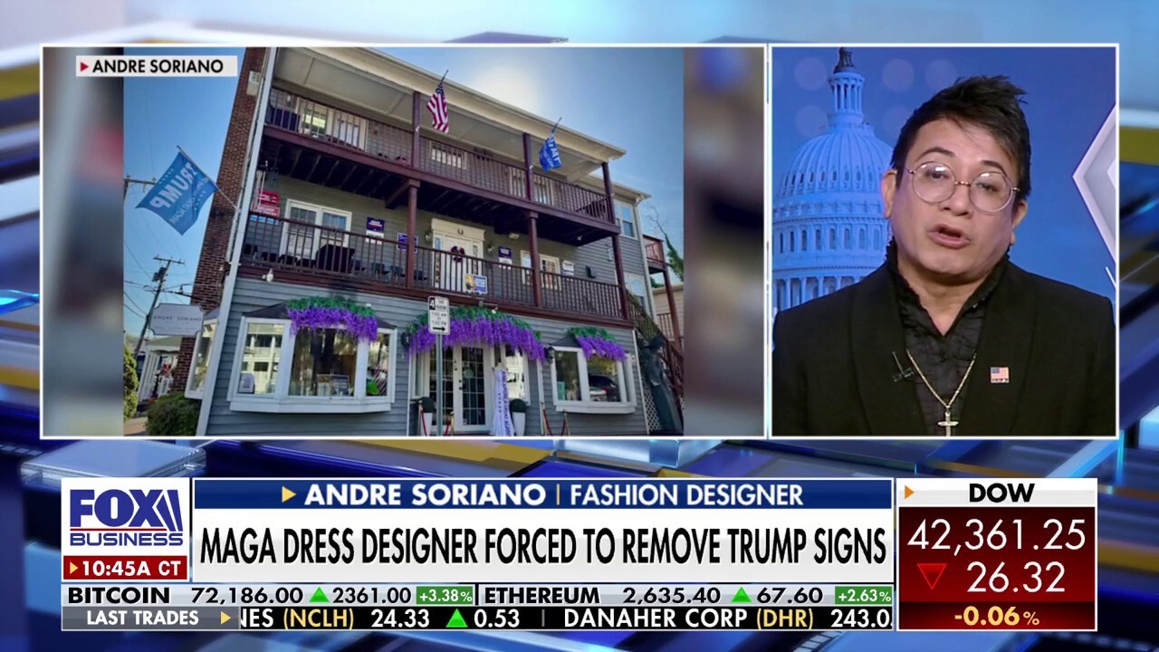 Fashion designer Andre Soriano forced to remove Trump sign from business