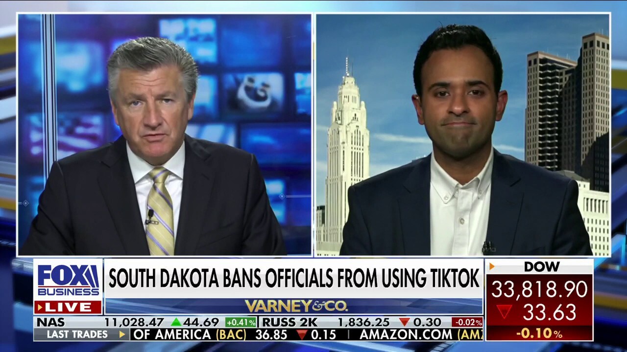 Strive Founder and Executive Chairman Vivek Ramaswamy joins 'Varney & Co.' to discuss national security concerns surrounding TikTok, Apple's coordination with the Chinese Communist Party, and Elon Musk being targeted by White House.