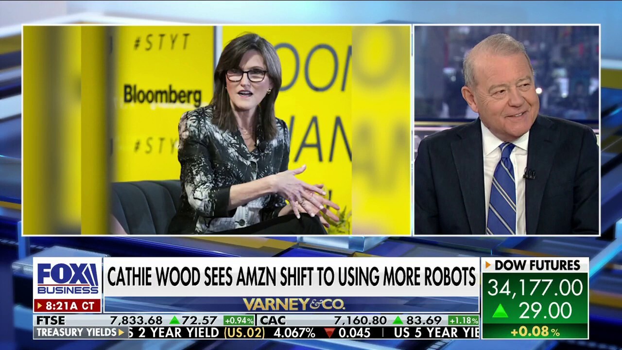 Ark Invest's Cathie Wood predicts Amazon will have more robot employees than humans by 2030.