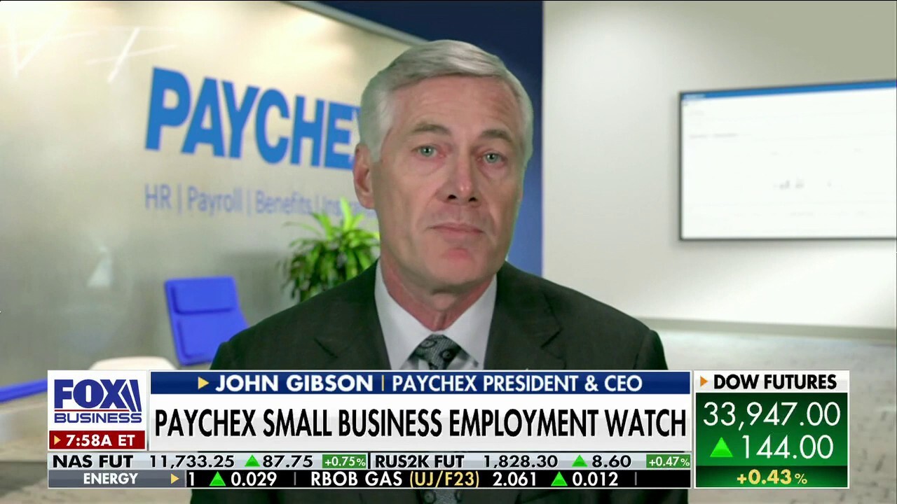 Paychex CEO John Gibson on the state of small business, labor markets and the impact of inflation on 'Mornings with Maria.'