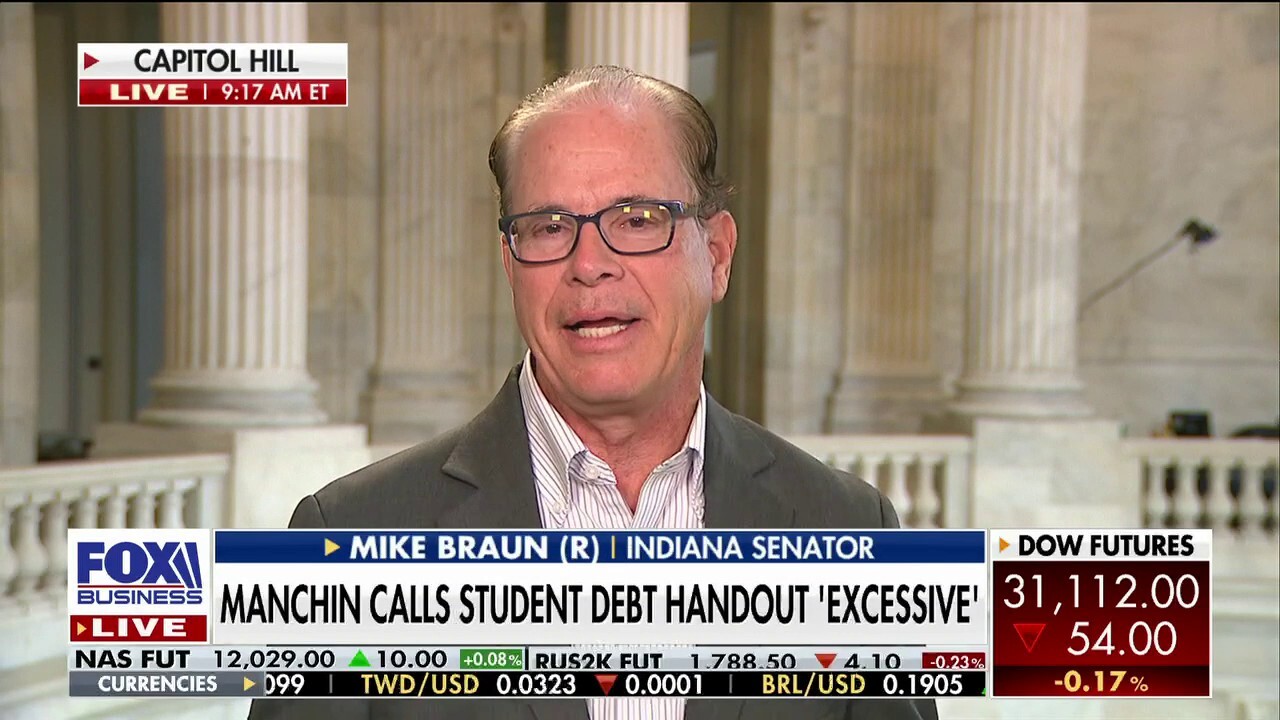 Senate Budget Committee member reacts to Joe Manchin calling the president's student loan handout 'excessive' on 'Varney & Co.'