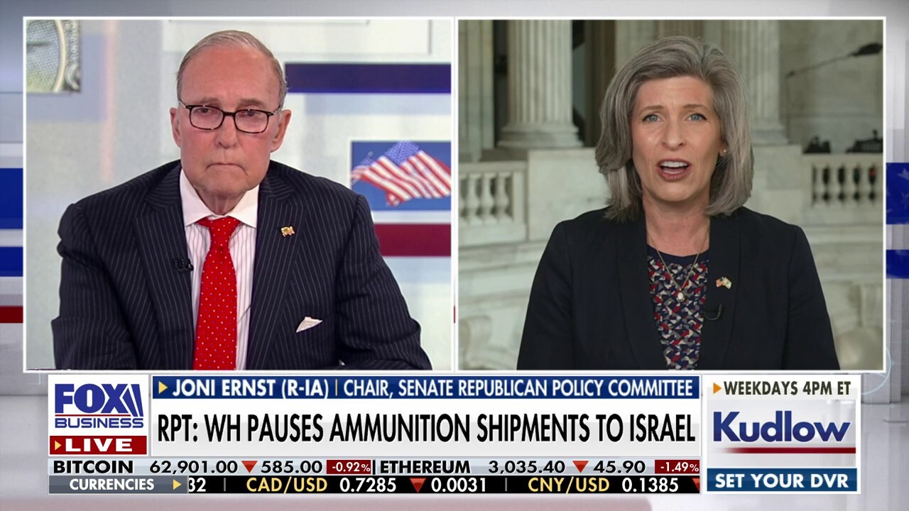  Sen. Joni Ernst, R-Iowa, says the president should release the ammunition so Israel can fight Hamas on 'Kudlow.'