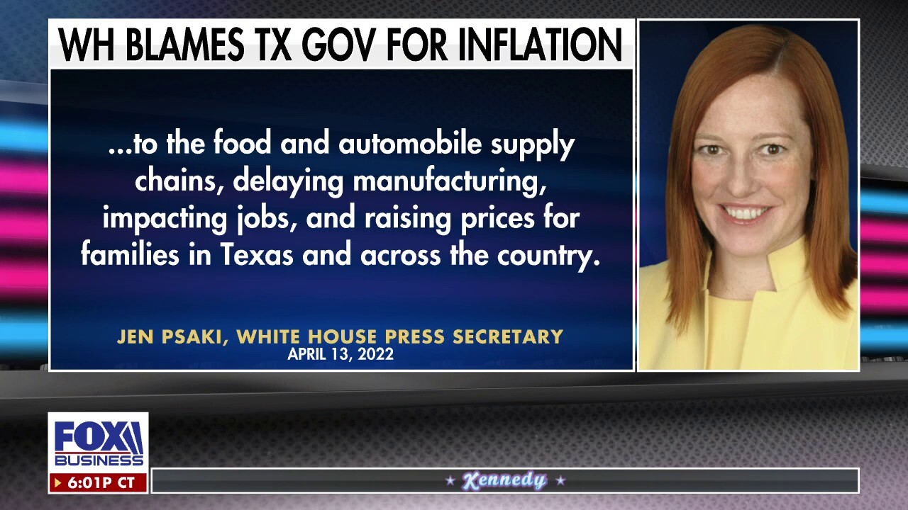 White House blames Texas governor for inflation: Kennedy