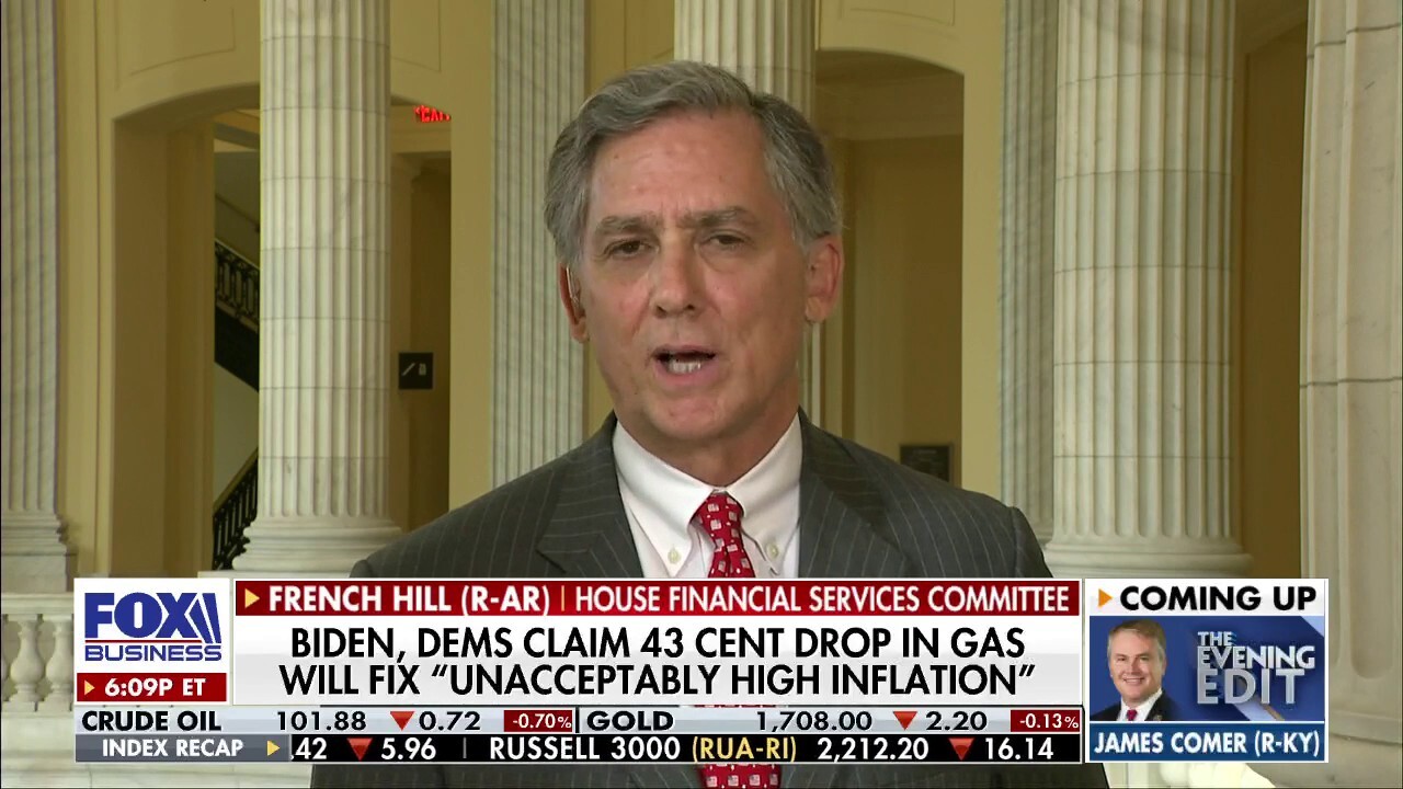 Arkansas congressman French Hill and Macro Trends Advisors founding partner Mitch Roschelle discuss how President Biden is handling rising inflation on 'The Evening Edit.' 