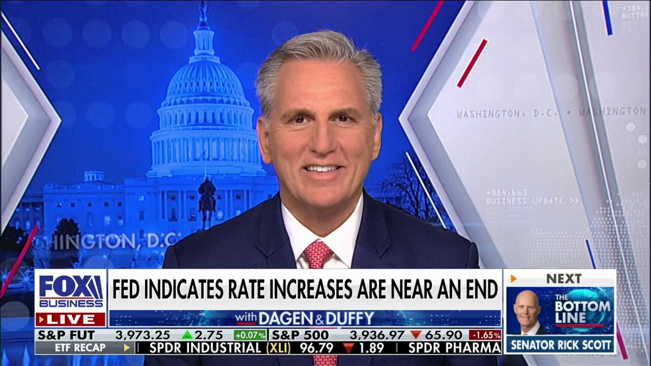 House Speaker Kevin McCarthy discusses Democrats' rampant spending and how there are no scheduled talks to raise the debt ceiling on ‘The Bottom Line.’